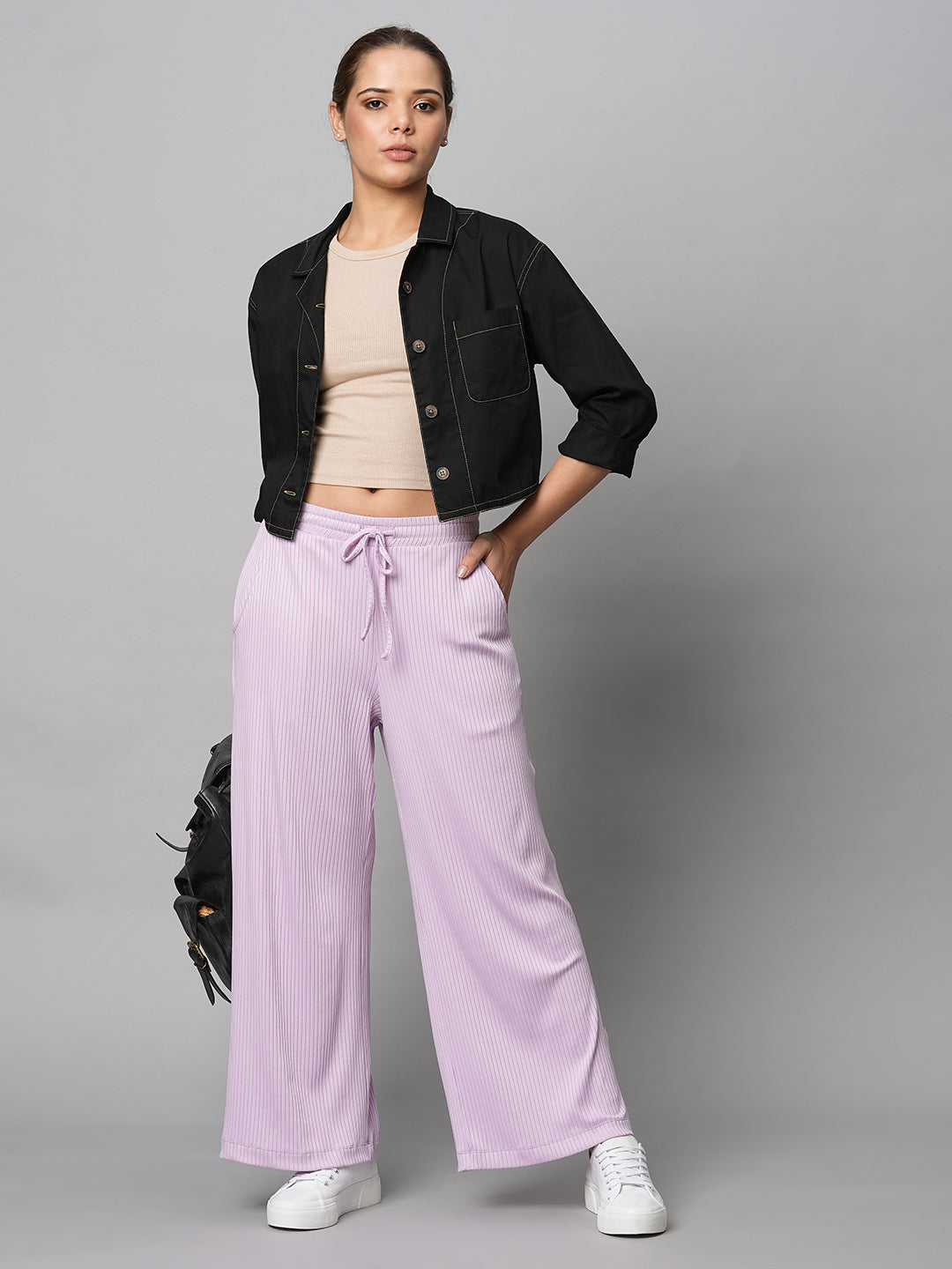 Ribbed Knit Wide Leg Lounge Pants