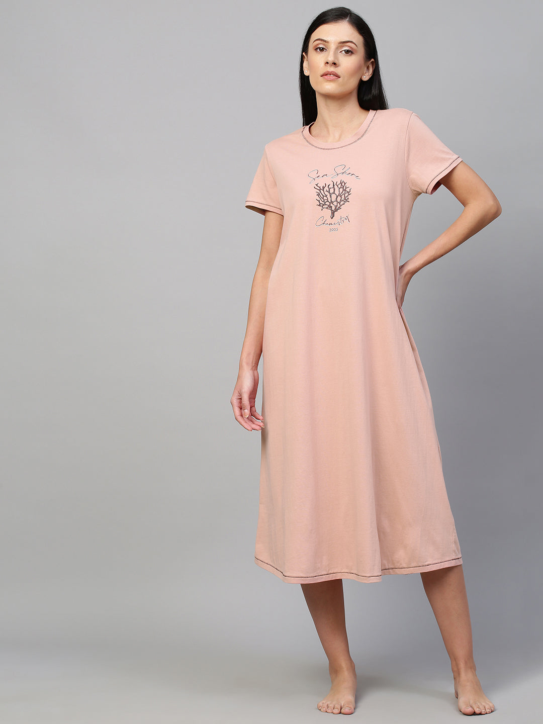 KNIT SWING AWAY TEE DRESS